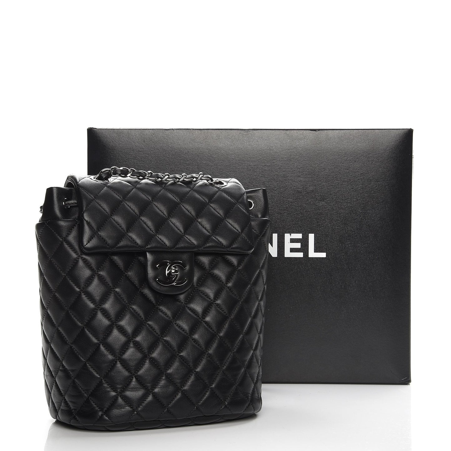 Lambskin Quilted Small Urban Spirit Backpack Black