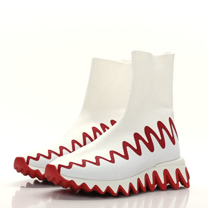 Christian Louboutin Knit Mesh Sharky Sock Sneakers 35.5 White 3 of 7