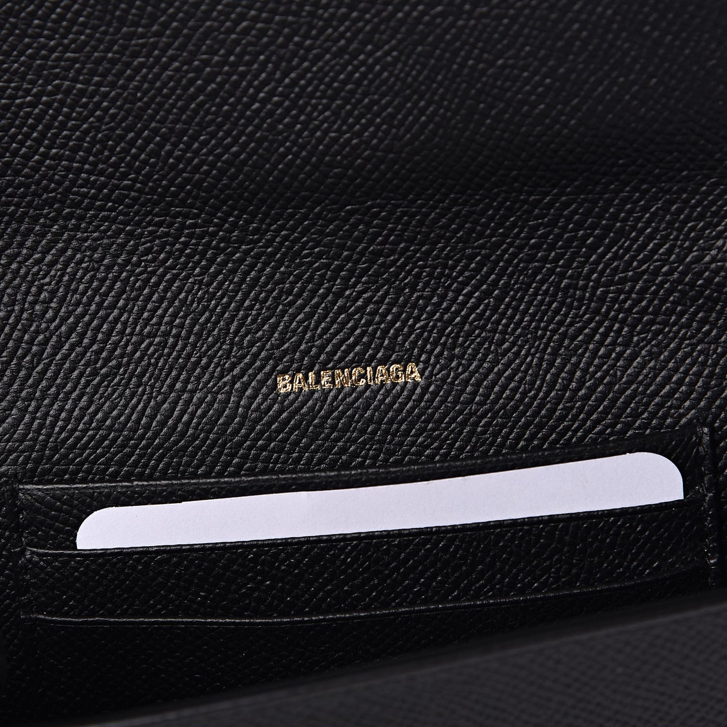 Signature Grained Calfskin Logo Ville Wallet on Chain Black