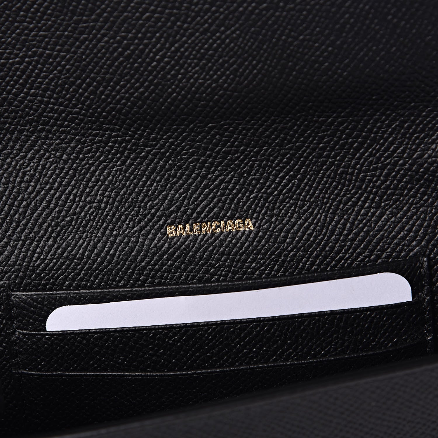 Balenciaga Signature Grained Calfskin Logo Ville Wallet on Chain Black 6 of 10