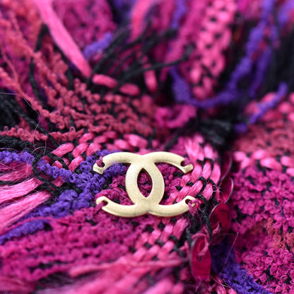 Chanel Tweed CC Pin Brooch Pink Multicolor 4 of 4