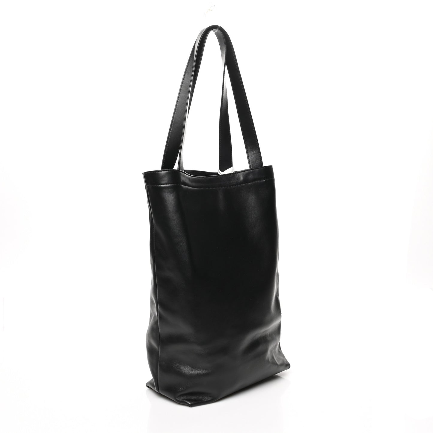 Calfskin Small Flat Strand Tote Black