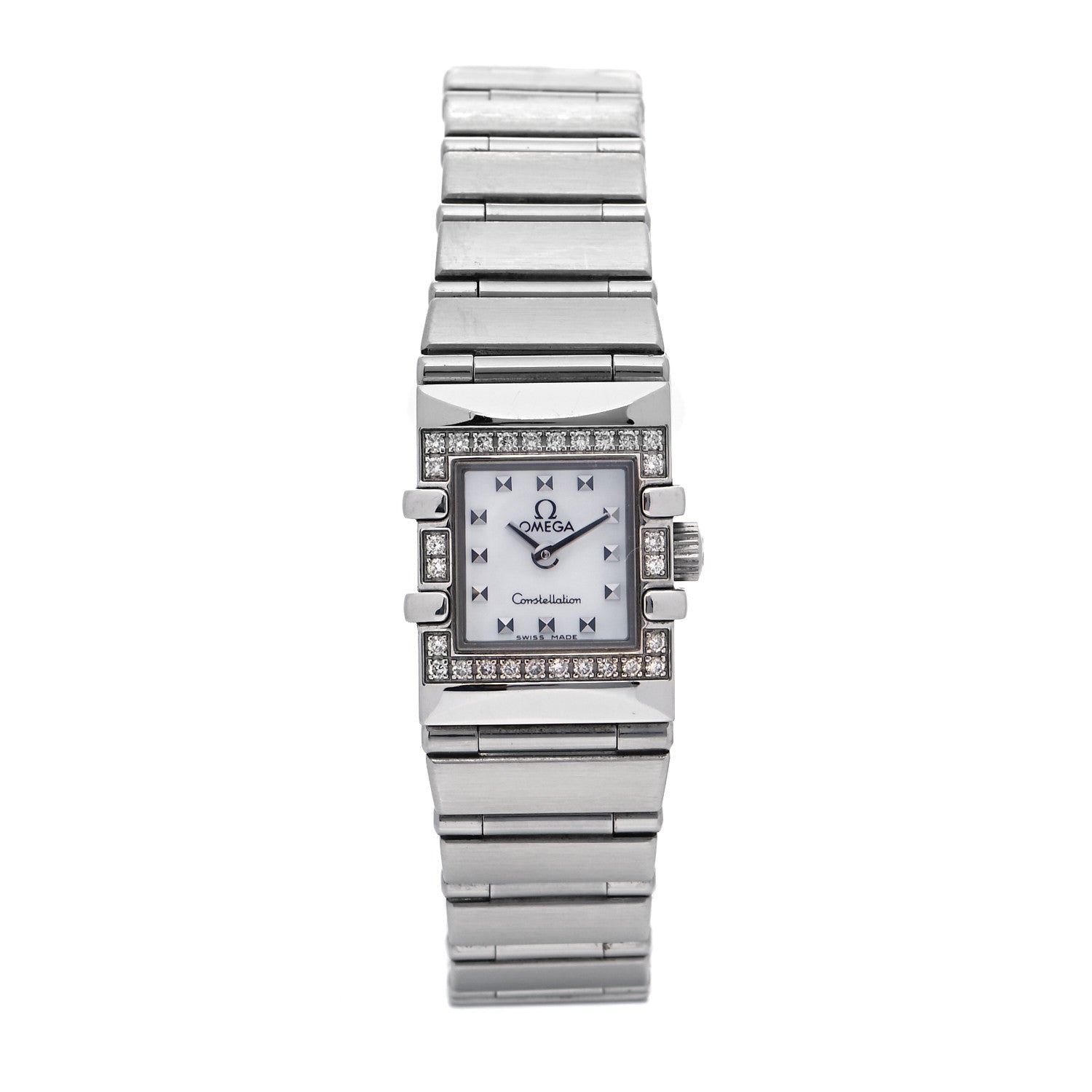 Omega Stainless Steel Diamond Bezel Mother of Pearl 15mm Constellation Quadra Quartz Watch 1535.71.00 1 of 4
