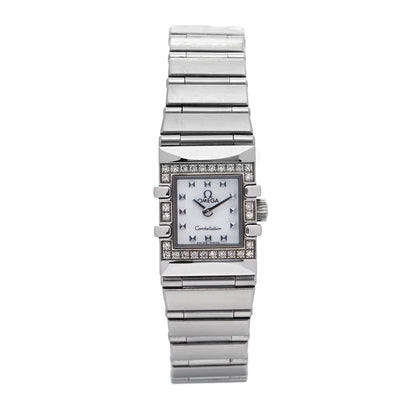 Omega Stainless Steel Diamond Bezel Mother of Pearl 15mm Constellation Quadra Quartz Watch 1535.71.00 1 of 4