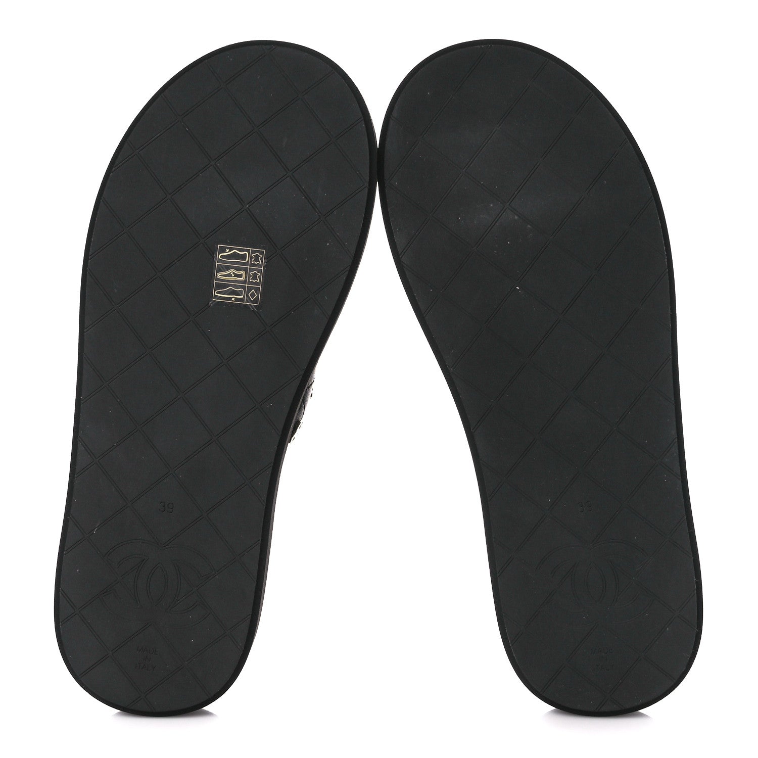 Chanel Lambskin Quilted Padded Charms Thong Sandals 39 Black 5 of 7
