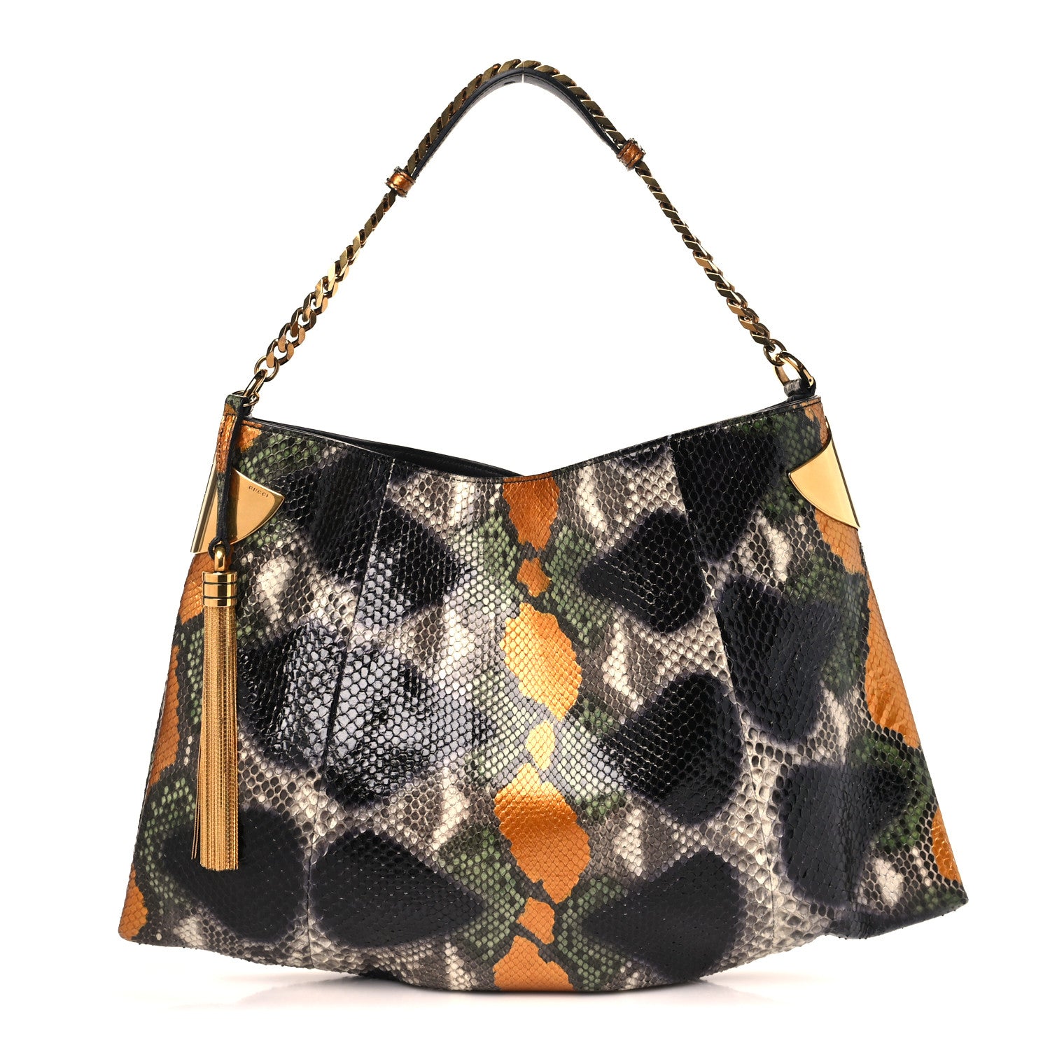 Gucci Snakeskin Medium 1970 Shoulder Bag Black Multicolor 1 of 11