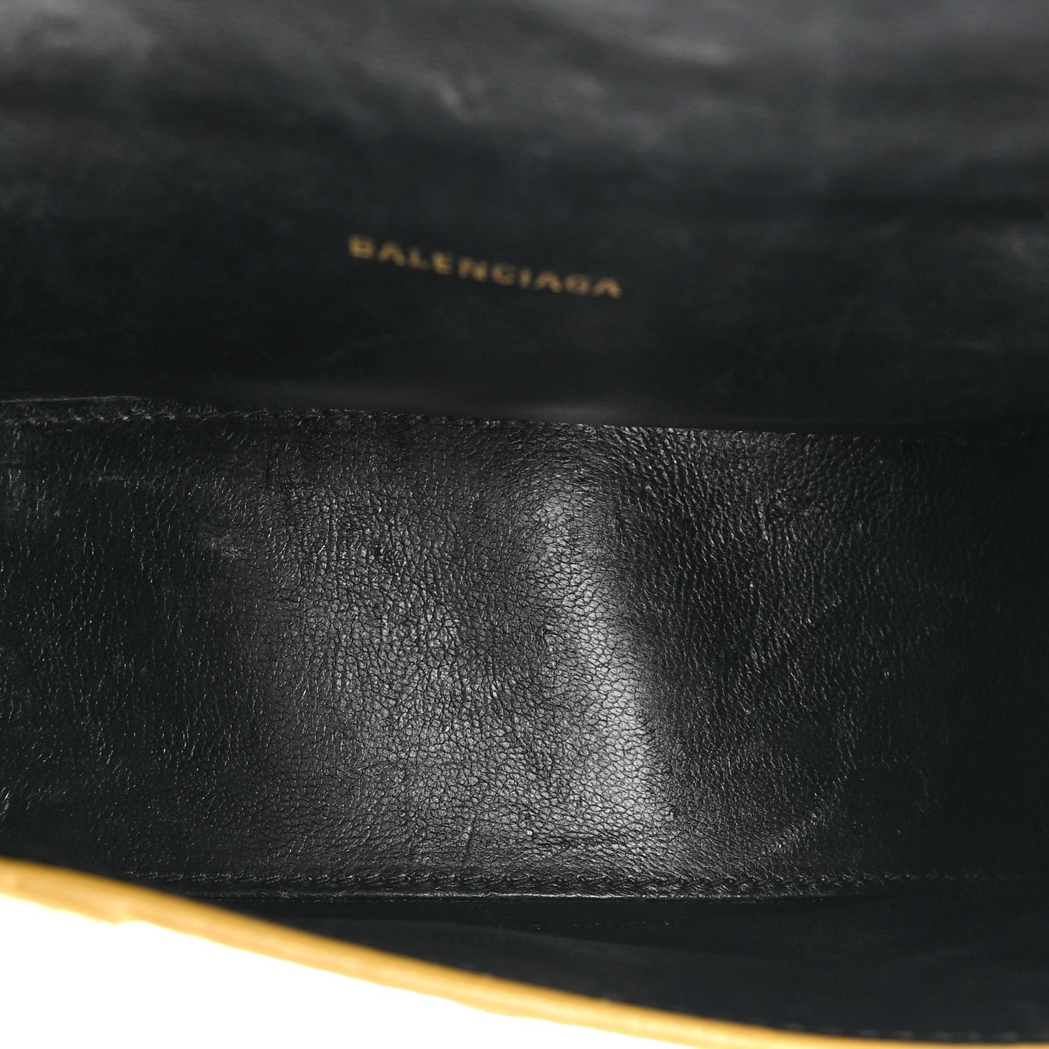 Balenciaga Metallic Calfskin Crocodile Embossed Hourglass Top Handle Bag XS Gold 5 of 14
