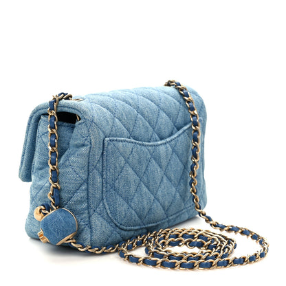 Chanel Denim Quilted Mini Pearl Crush Flap Blue 3 of 11