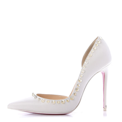 Christian Louboutin Shiny Nappa Irishell 100 Pumps 38 White 1 of 12