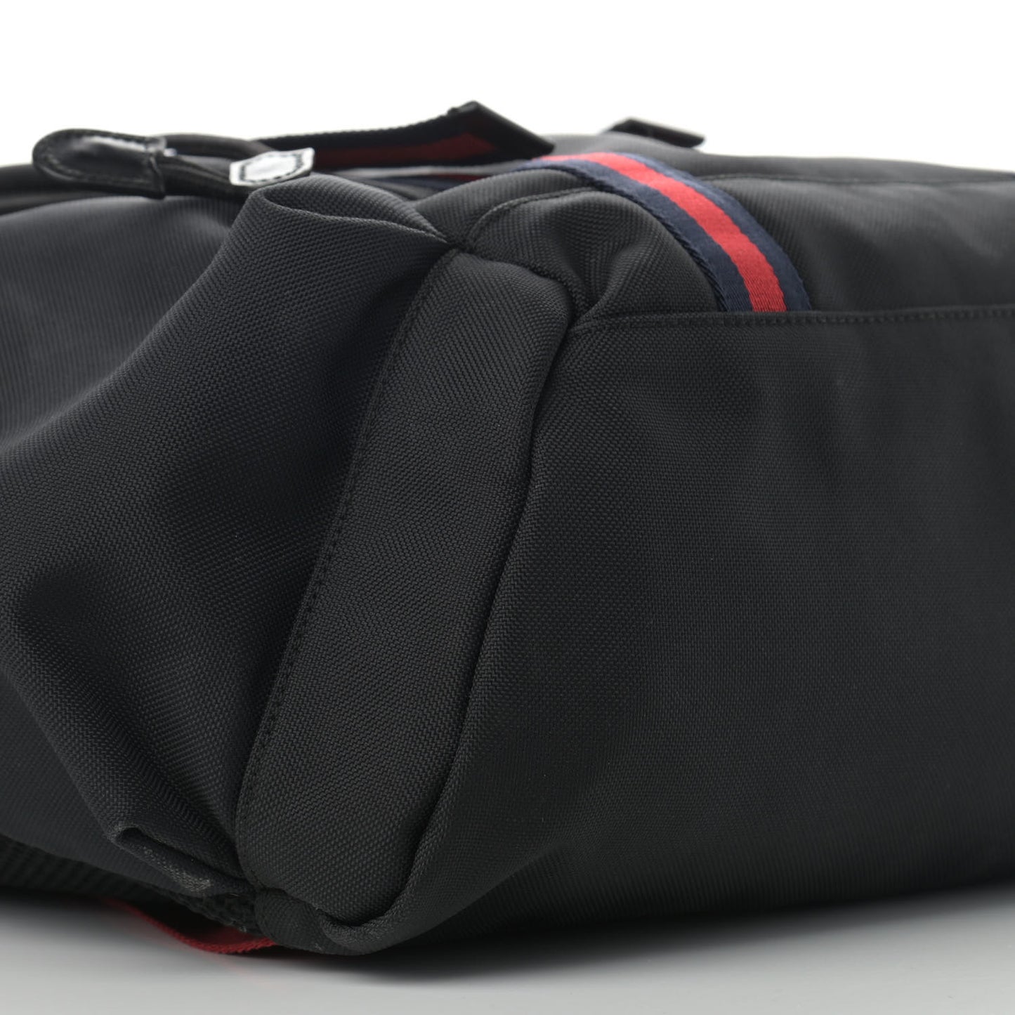 Techno Canvas Web Double Buckle Backpack Black