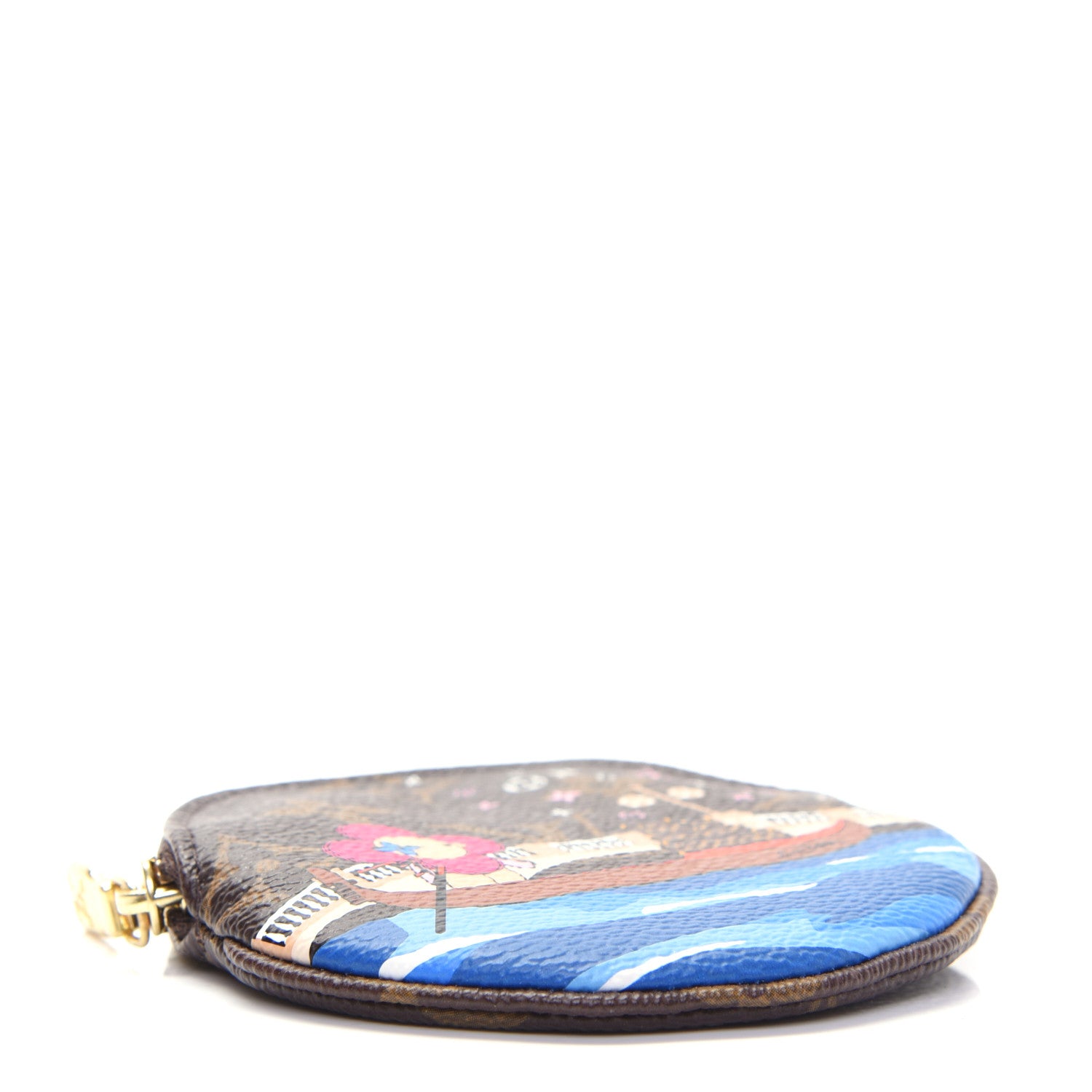 Louis Vuitton Monogram 2019 Christmas Animation Round Coin Purse Blue 4 of 9