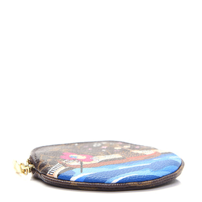 Louis Vuitton Monogram 2019 Christmas Animation Round Coin Purse Blue 4 of 9
