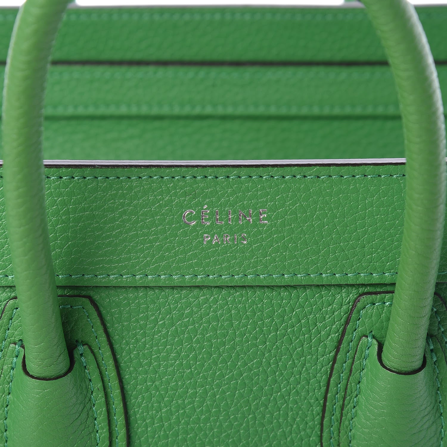 Celine Drummed Calfskin Nano Luggage Mint 8 of 12