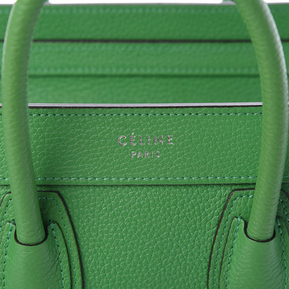 Celine Drummed Calfskin Nano Luggage Mint 8 of 12