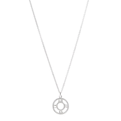 Tiffany 18K White Gold Diamond Small Atlas Open Pave Pendant Necklace 1 of 6