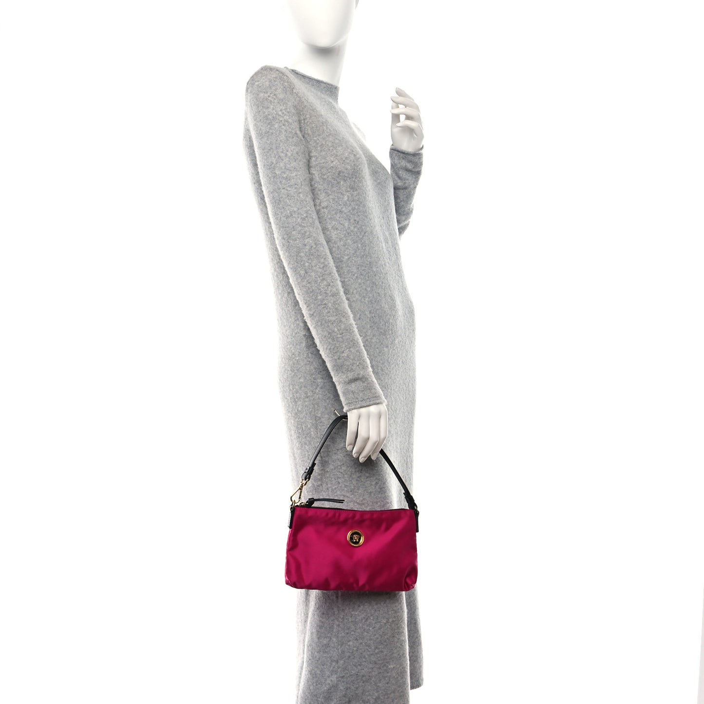 Nylon Medusa Pochette Flamingo Black