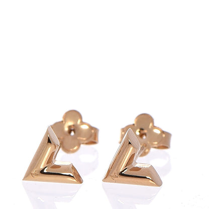 Louis Vuitton Brass Essential V Stud Earrings Gold 3 of 9