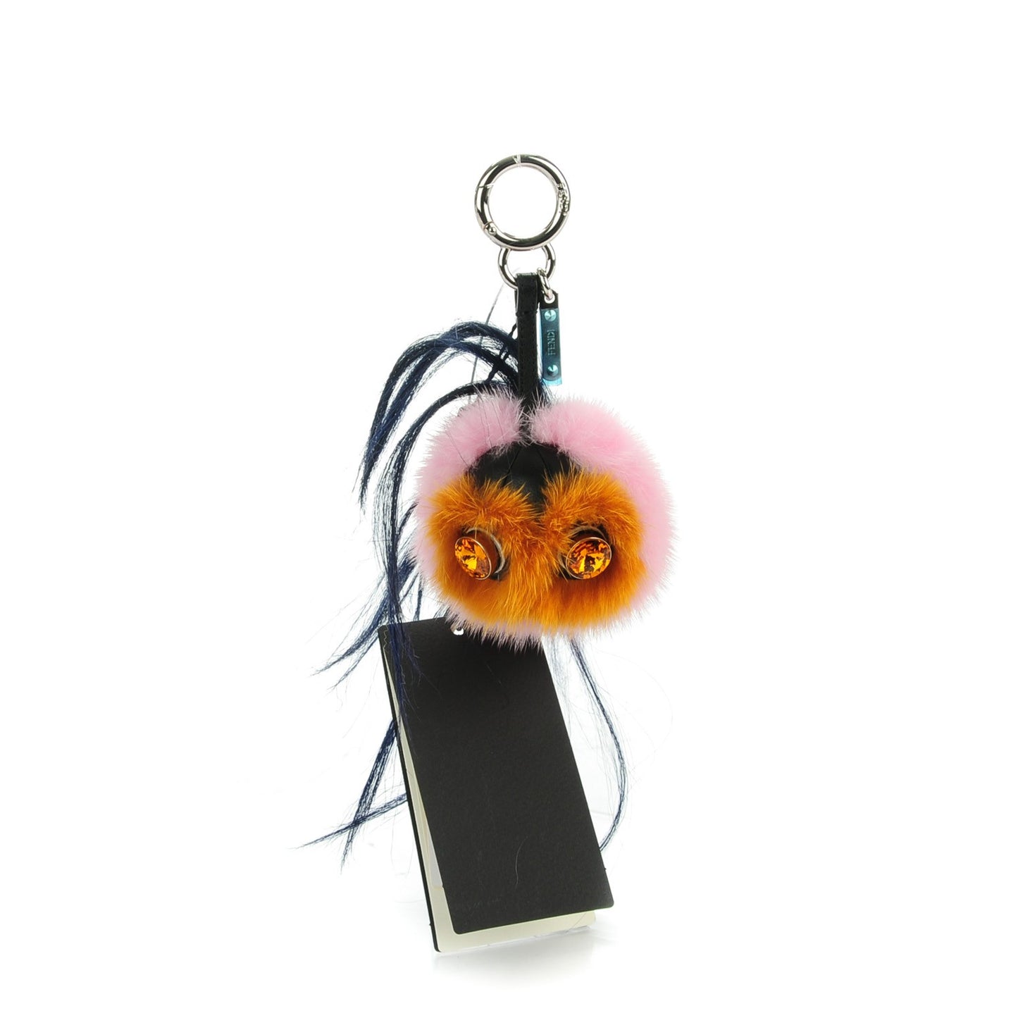 Mink Goat Fur QuTweet Bag Bug Charm Marshmallow Black