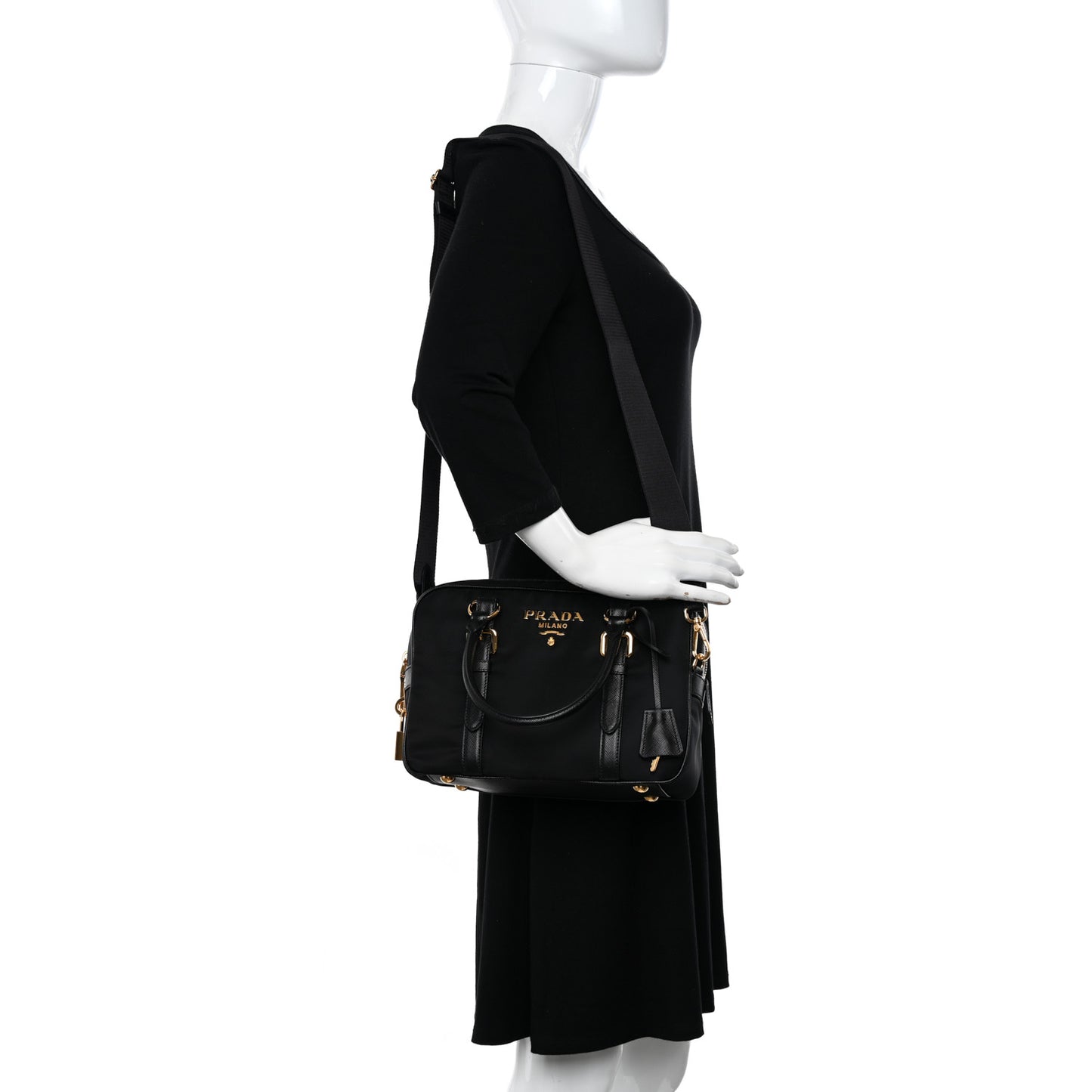 Tessuto Nylon Saffiano Bauletto Black