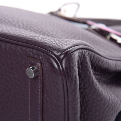 Hermes Taurillon Clemence Birkin 30 Raisin 36 of 39