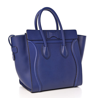 Celine Drummed Calfskin Mini Luggage Indigo 3 of 11