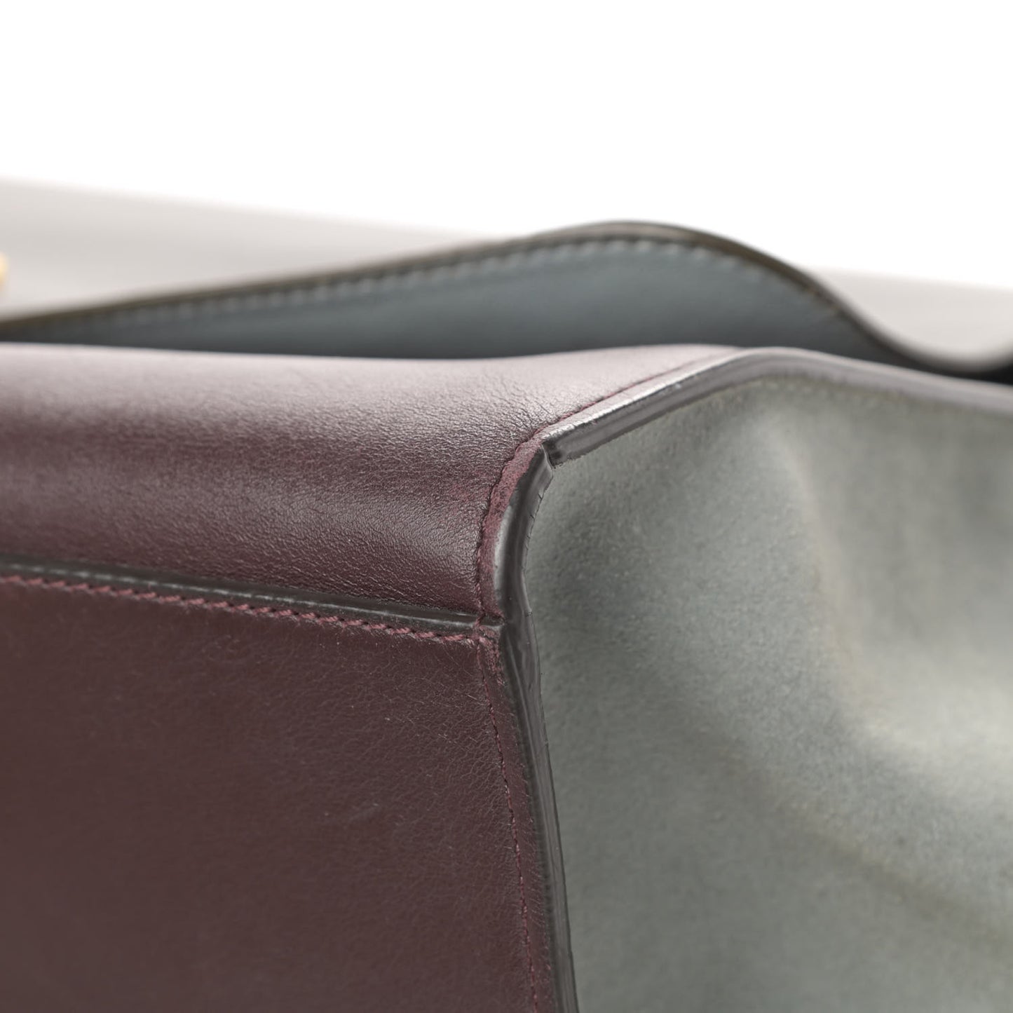 Smooth Calfskin Suede Large Tri-Color Trapeze Dark Grey