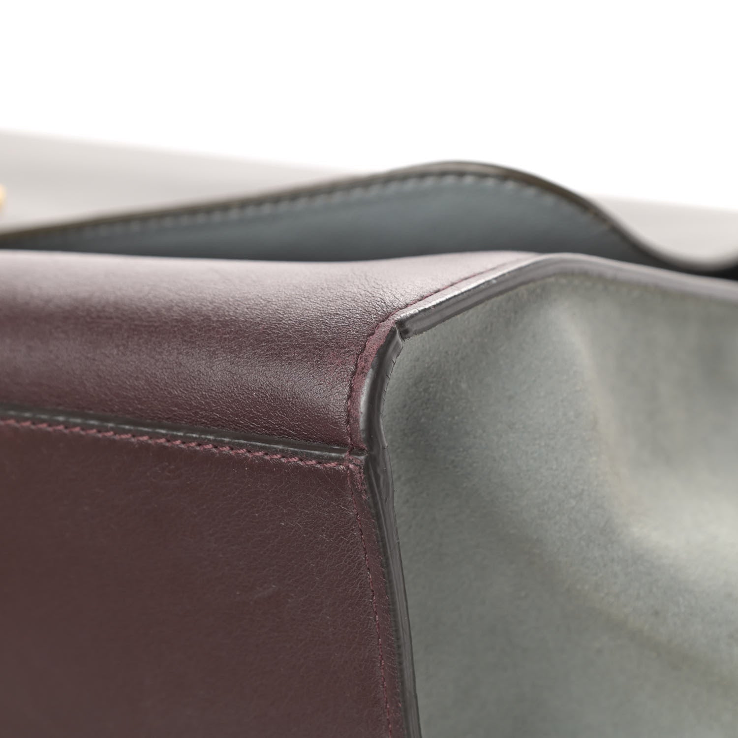 Celine Smooth Calfskin Suede Large Tri-Color Trapeze Dark Grey 9 of 23