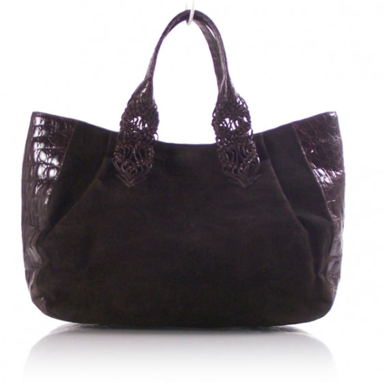 Crocodile Suede Tote