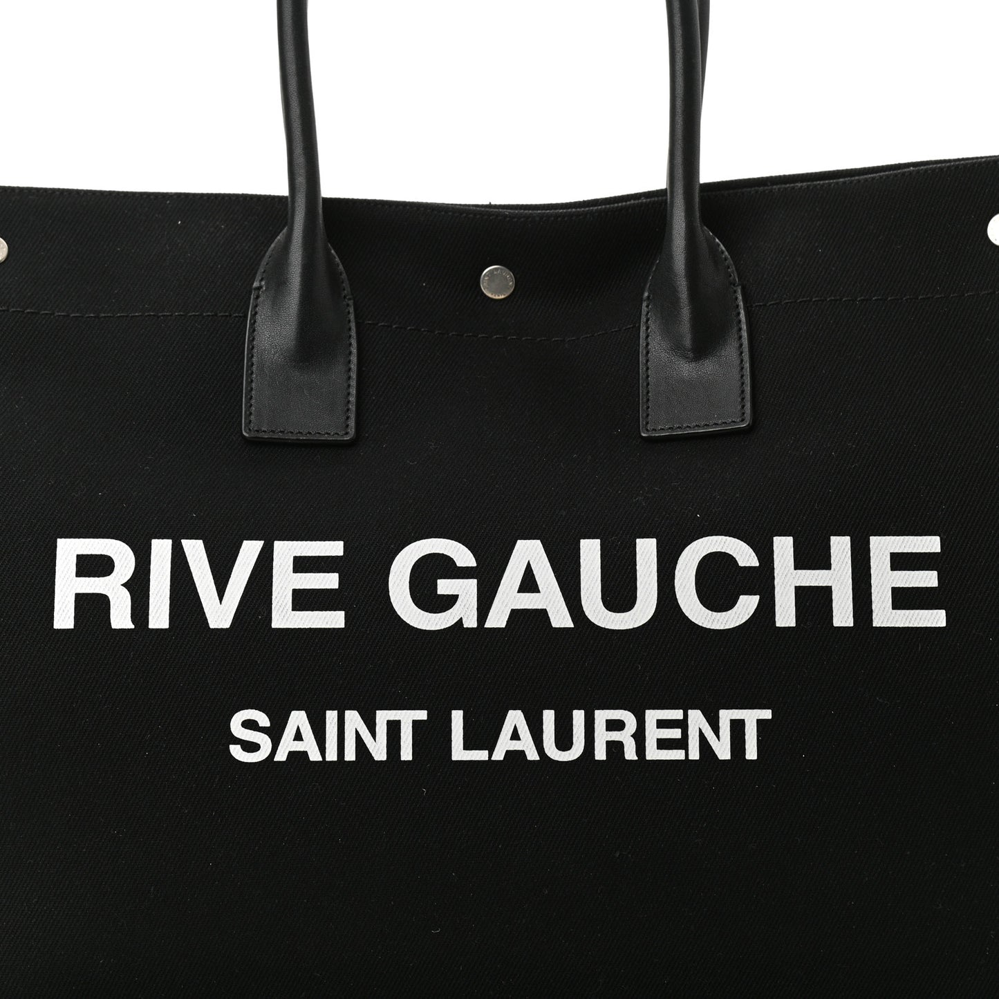 Linen Calfskin Rive Gauche Tote Black