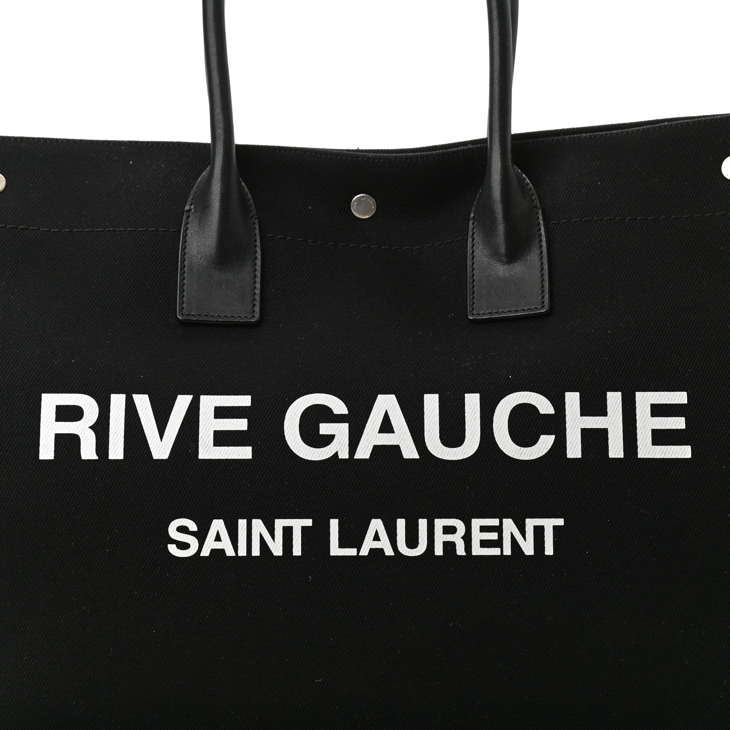 Saint Laurent Linen Calfskin Rive Gauche Tote Black 8 of 10