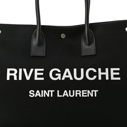 Saint Laurent Linen Calfskin Rive Gauche Tote Black 8 of 10