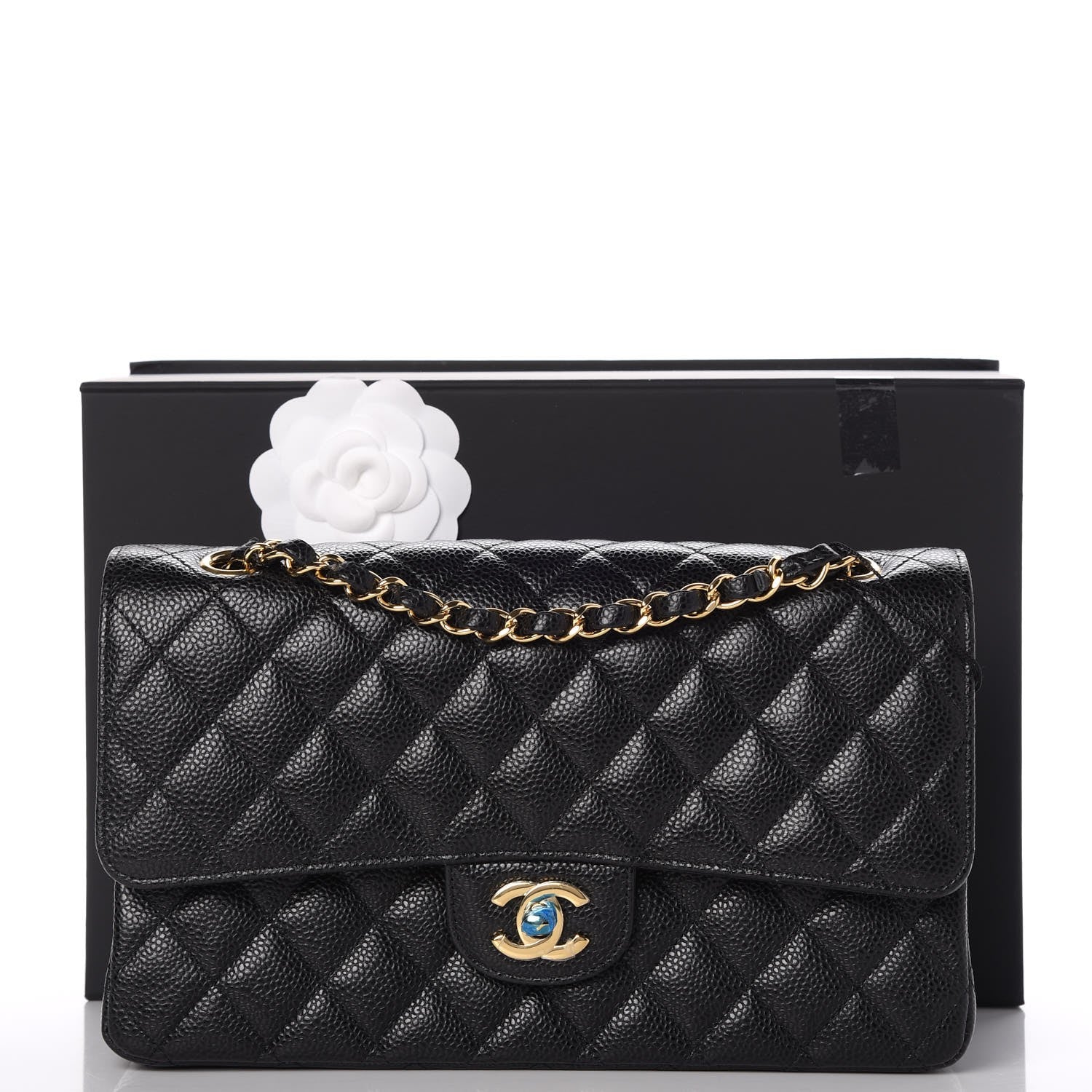 Chanel Caviar Quilted Medium Double Flap Black 8 of 8
