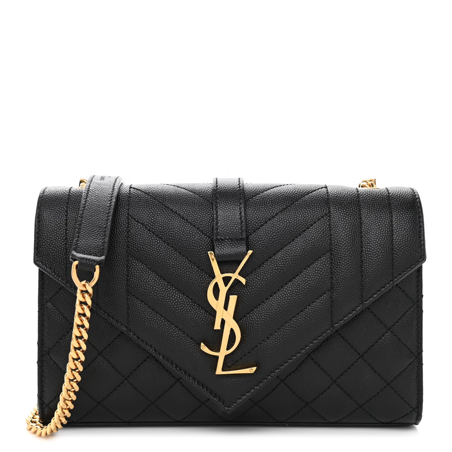 Saint Laurent Grain De Poudre Textured Mixed Matelasse Triquilt Small Monogram Satchel Black 1 of 9