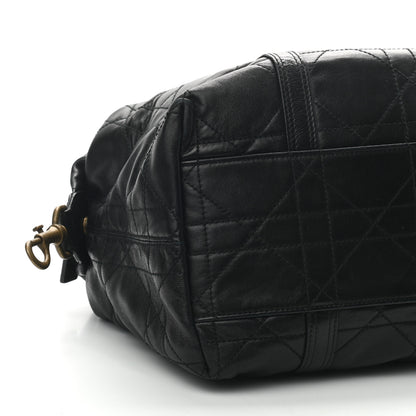 Christian Dior Lambskin Cannage Satchel Black 8 of 9