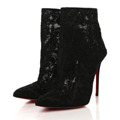 Christian Louboutin Lace Gipsybootie 100 Ankle Boots 35.5 Black 3 of 7