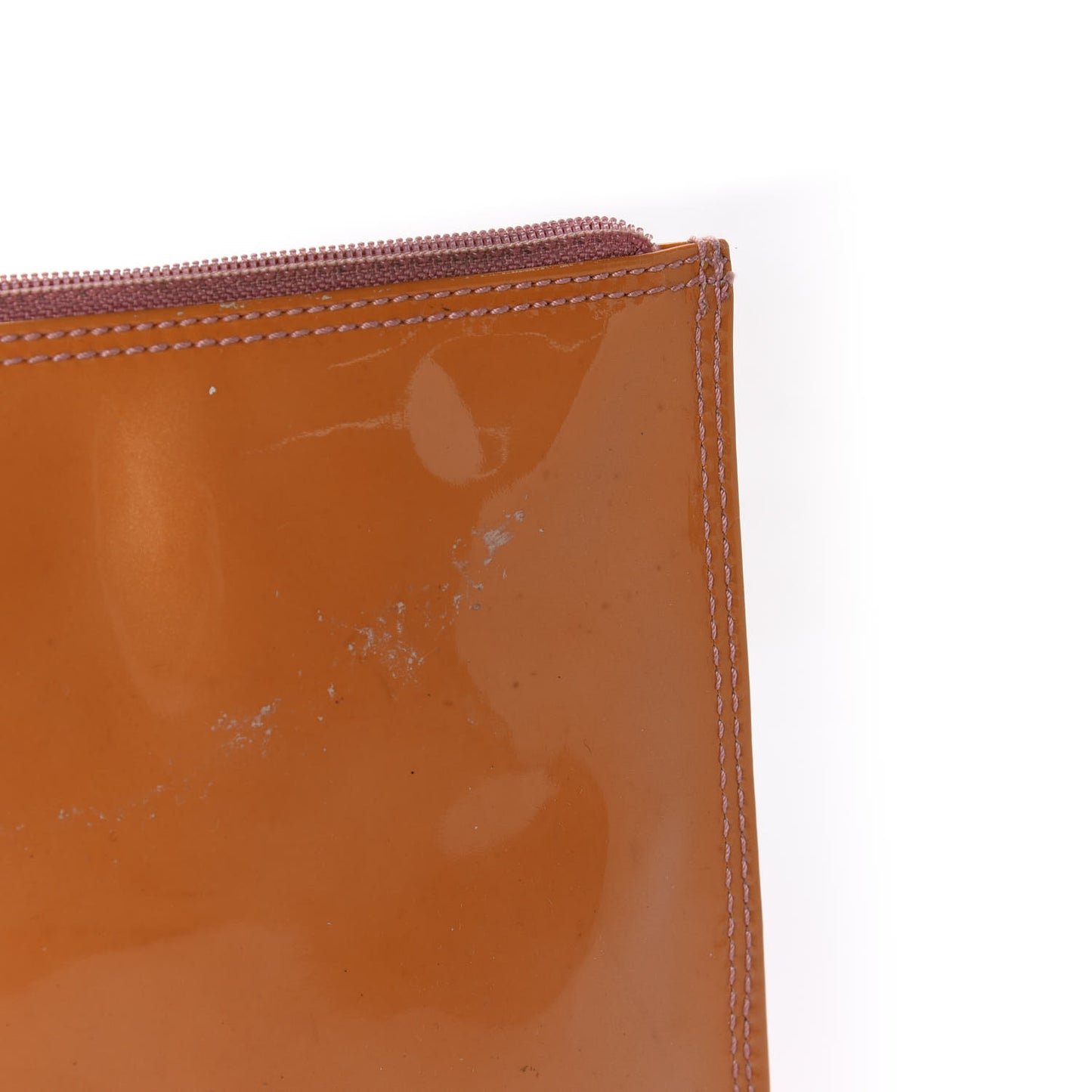 Patent Perforated CC Shopping Tote Orange
