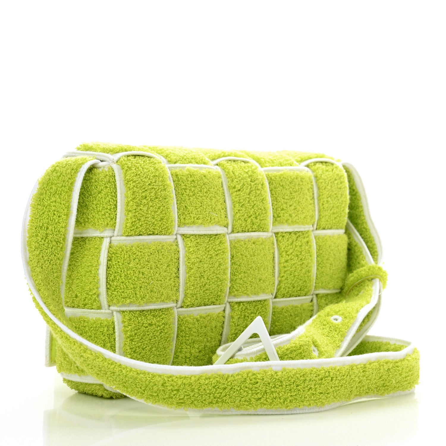 Bottega Veneta Terrycloth Maxi Intrecciato Padded Cassette Crossbody Bag Acid Kiwi 4 of 11