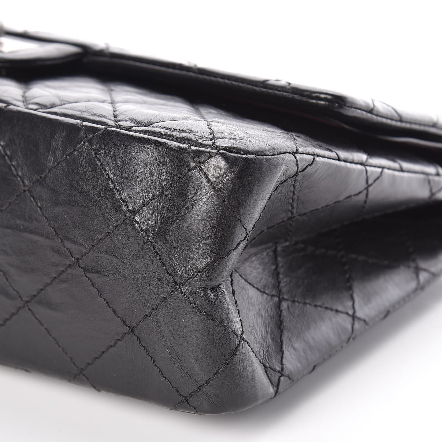 Aged Calfskin Quilted 2.55 Reissue 226 Flap Black
