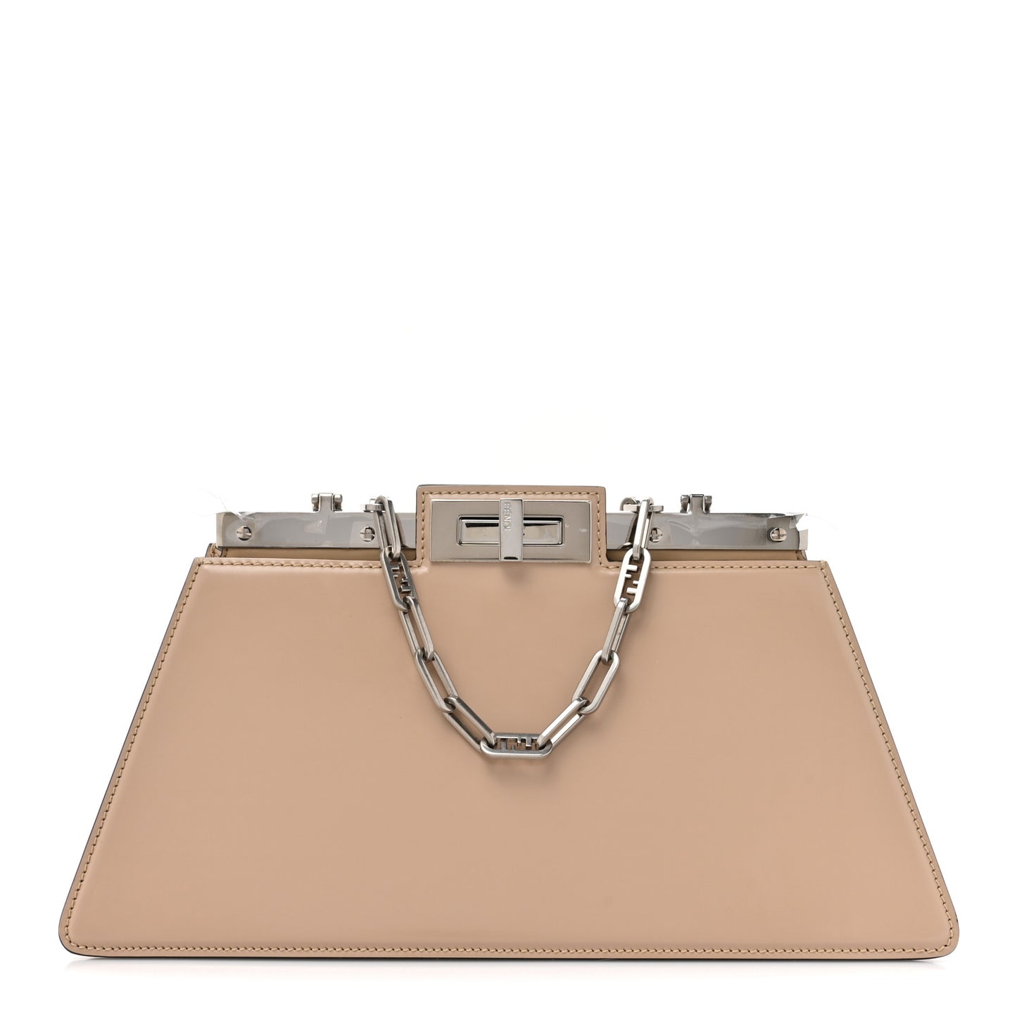 Patent Peekaboo Cut Beige Amid