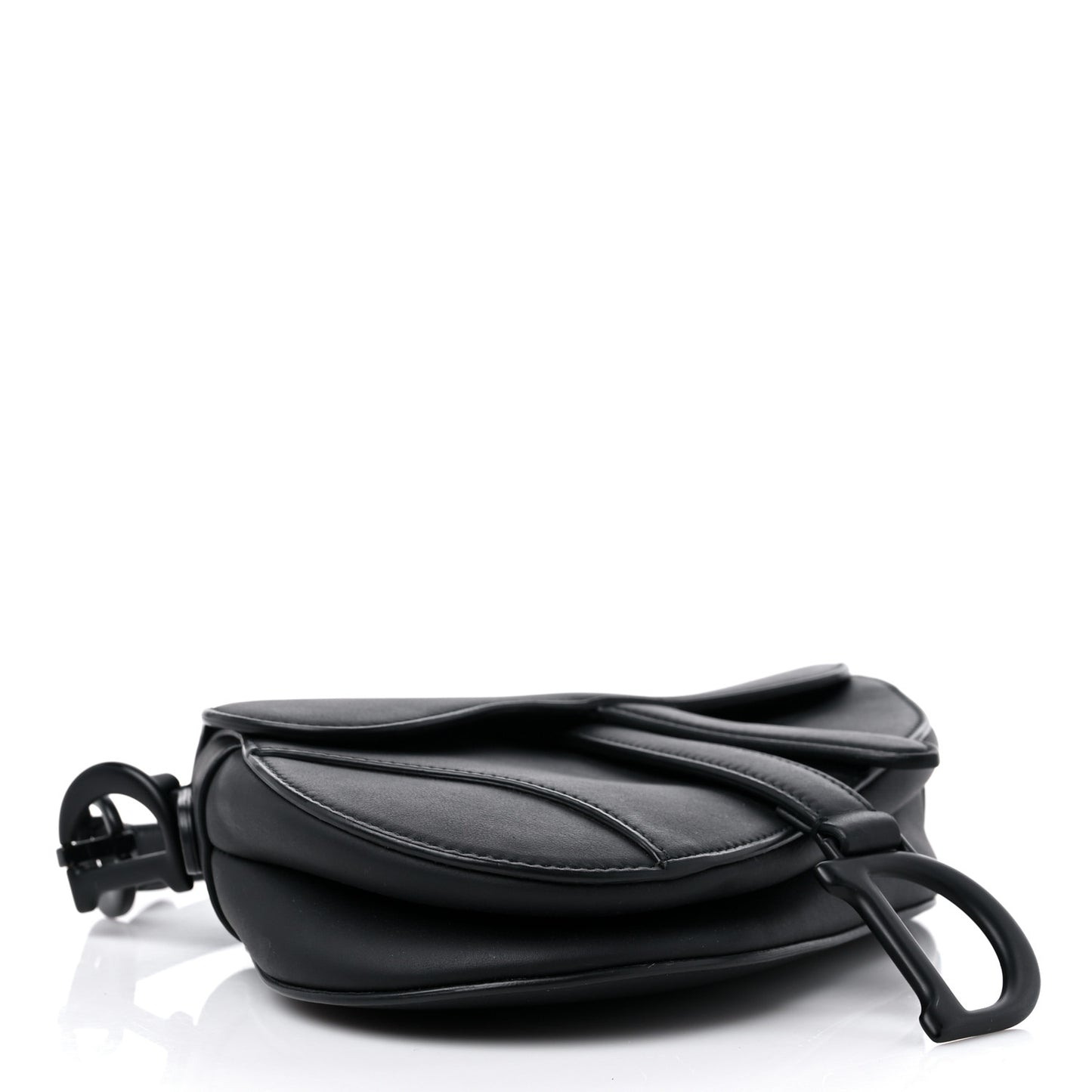 Ultra Matte Calfskin Mini Saddle Bag Black