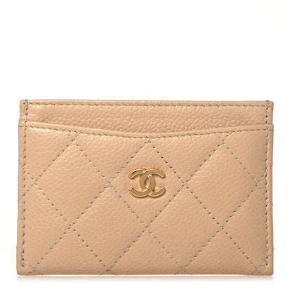 Chanel Caviar Quilted Card Holder Beige 1 of 14