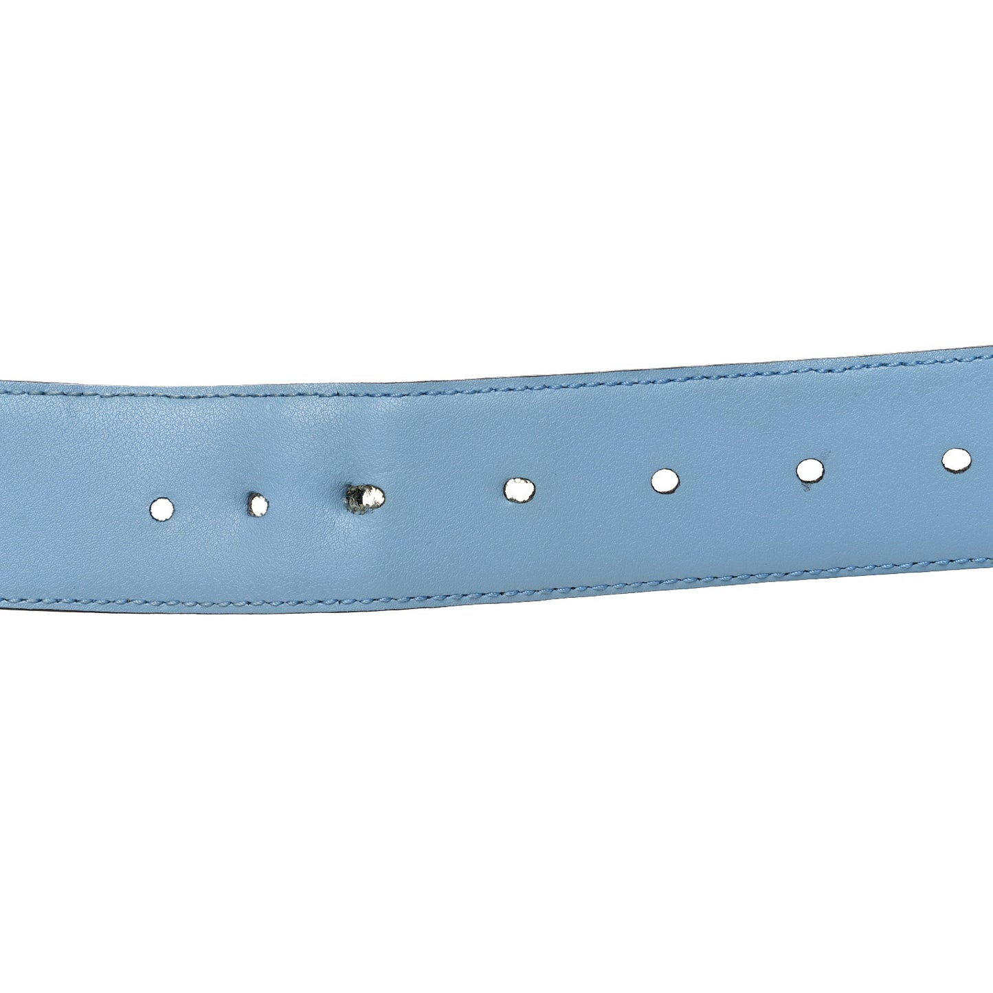 Soft Microguccissima Margaux Calfskin Belt 95 38 Mineral Blue