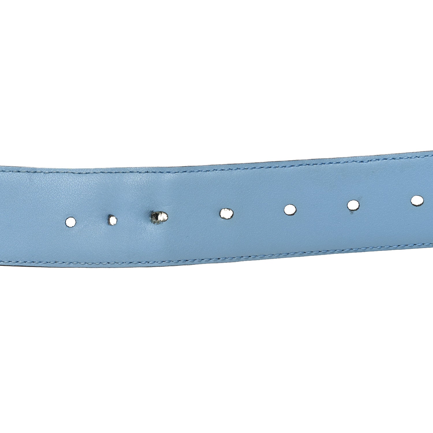 Gucci Soft Microguccissima Margaux Calfskin Belt 95 38 Mineral Blue 5 of 6