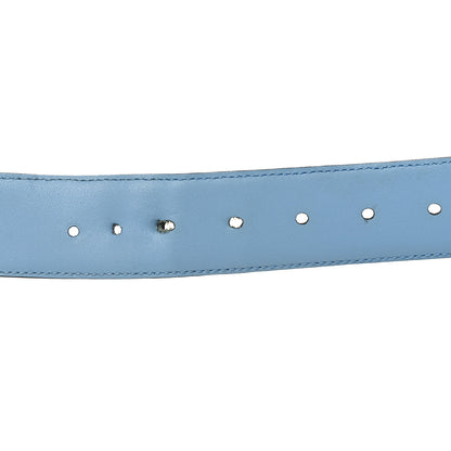 Gucci Soft Microguccissima Margaux Calfskin Belt 95 38 Mineral Blue 5 of 6