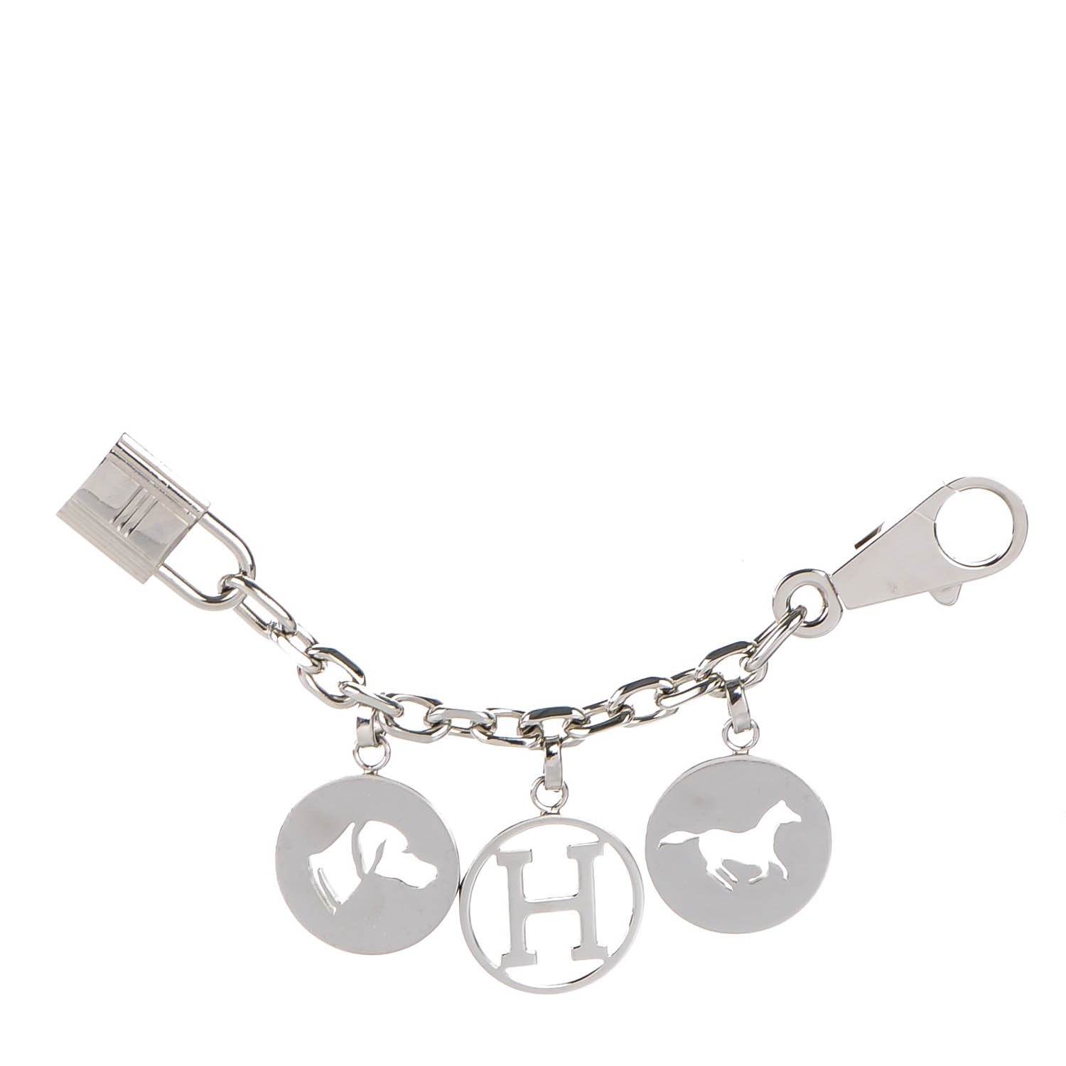 Hermes Palladium Breloque Bag Charm Silver 1 of 4