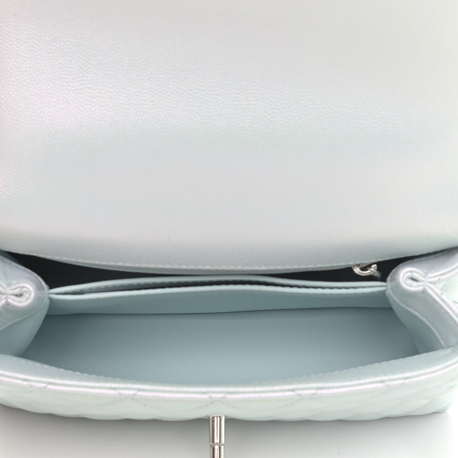 Chanel Iridescent Caviar Quilted Mini Coco Handle Flap Light Blue 5 of 10