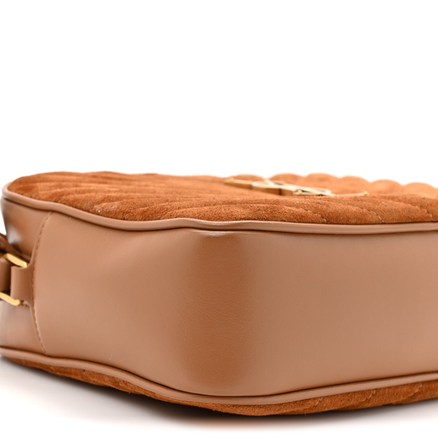 Saint Laurent Suede Matelasse Monogram Lou Camera Bag Cinnamon 10 of 12