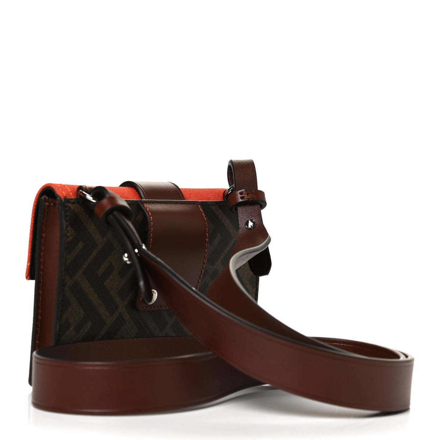 Glazed Fabric Cotton Vitello King Aura FF 1974 Baguette Belt Pouch Tobacco Moro Goji Ghianda