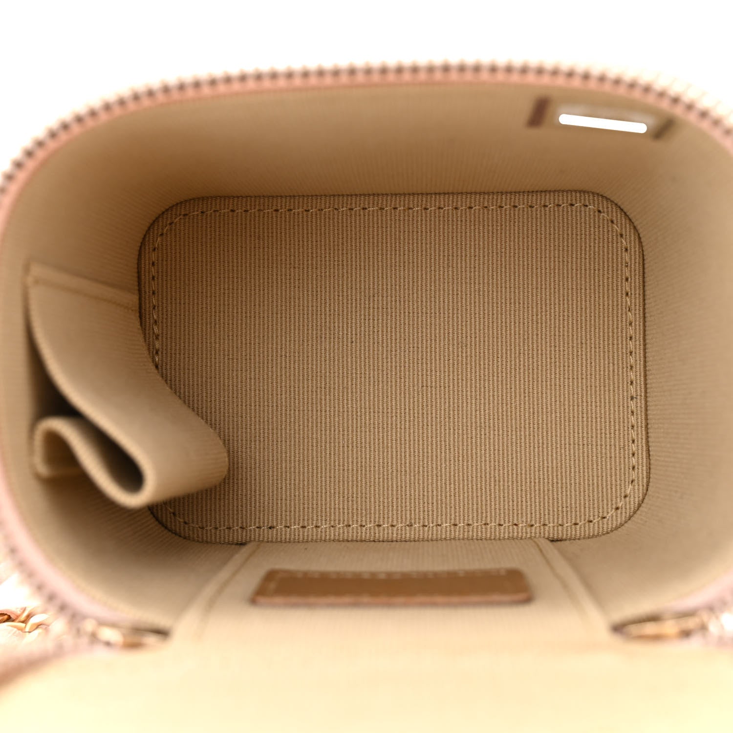 Chanel Lambskin Quilted Pearl Crush Mini Vanity Case With Chain Light Beige 5 of 11
