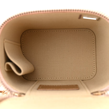 Chanel Lambskin Quilted Pearl Crush Mini Vanity Case With Chain Light Beige 5 of 11